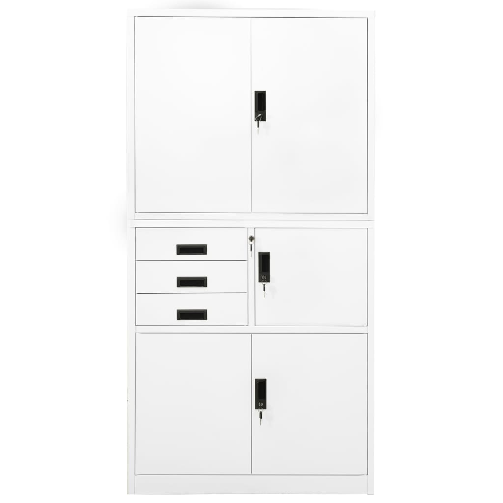 vidaXL Büroschrank Weiß 90x40x180 cm Stahl