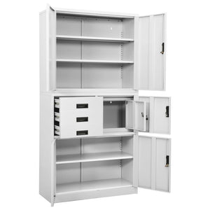 vidaXL Büroschrank Weiß 90x40x180 cm Stahl