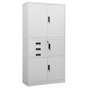 vidaXL Büroschrank Hellgrau 90x40x180 cm Stahl