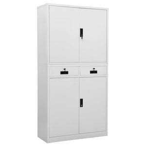 vidaXL Büroschrank Hellgrau 90x40x180 cm Stahl