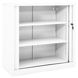 vidaXL Schrank mit Schiebetür Weiß 90x40x90 cm Stahl