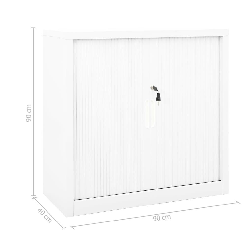 vidaXL Schrank mit Schiebetür Weiß 90x40x90 cm Stahl