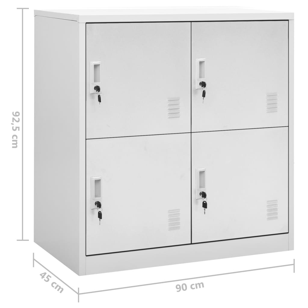 Schließfachschrank Hellgrau 90x45x92,5 cm Stahl Stilecasa