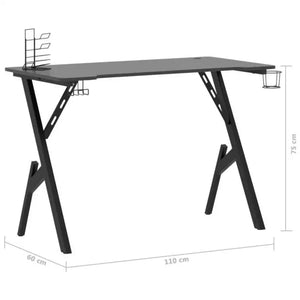 Gaming-Schreibtisch mit Y-Gestell Schwarz und Rot 110x60x75 cm Stilecasa