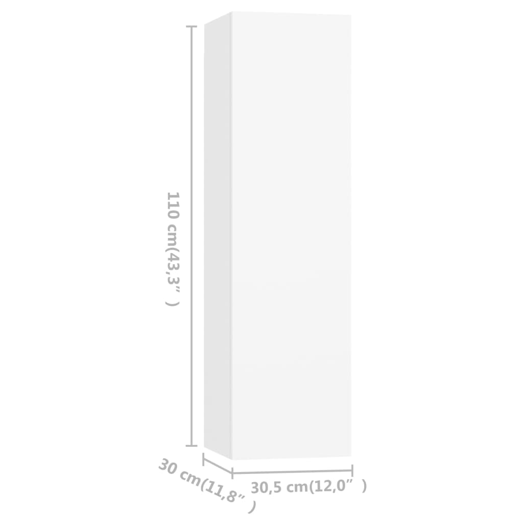 vidaXL 3-tlg. TV-Schrank-Set Weiß Holzwerkstoff