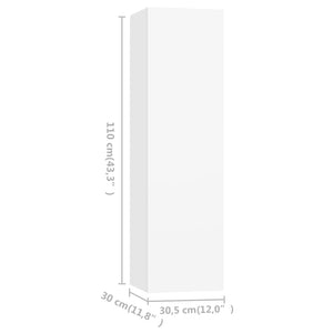 vidaXL 3-tlg. TV-Schrank-Set Weiß Holzwerkstoff