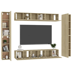 vidaXL 10-tlg. TV-Schrank-Set Sonoma-Eiche Holzwerkstoff