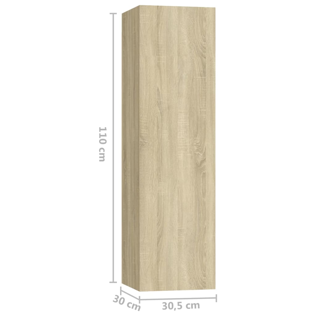 vidaXL 3-tlg. TV-Schrank-Set Sonoma-Eiche Holzwerkstoff