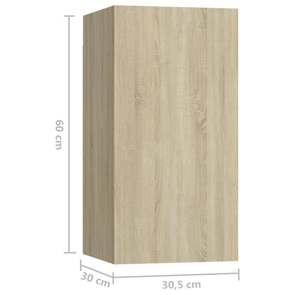 vidaXL TV-Schränke 7 Stk. Sonoma-Eiche 30,5x30x60 cm Holzwerkstoff