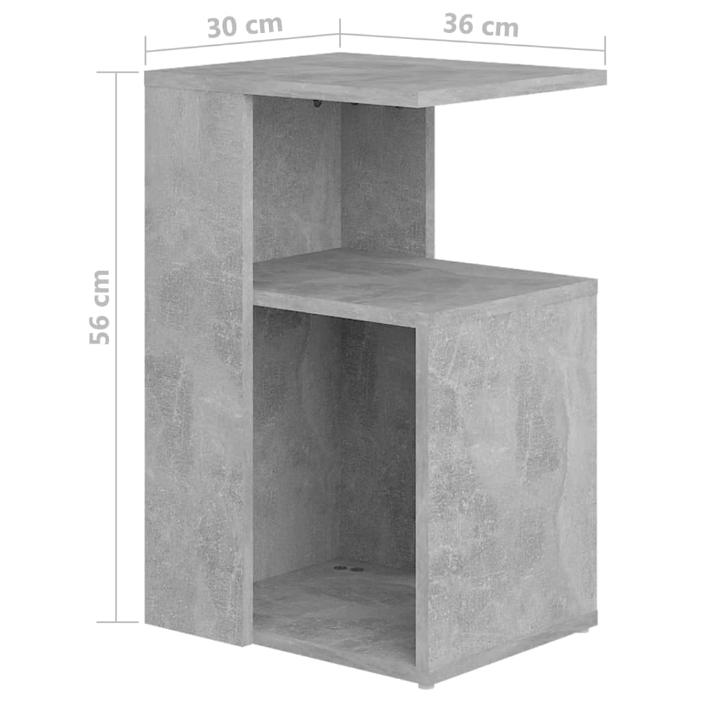 Beistelltisch Betongrau 36x30x56 cm Holzwerkstoff Stilecasa