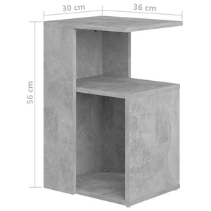 Beistelltisch Betongrau 36x30x56 cm Holzwerkstoff Stilecasa