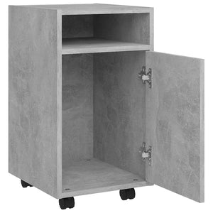 vidaXL Beistellschrank mit Rollen Betongrau 33x38x60 cm Holzwerkstoff