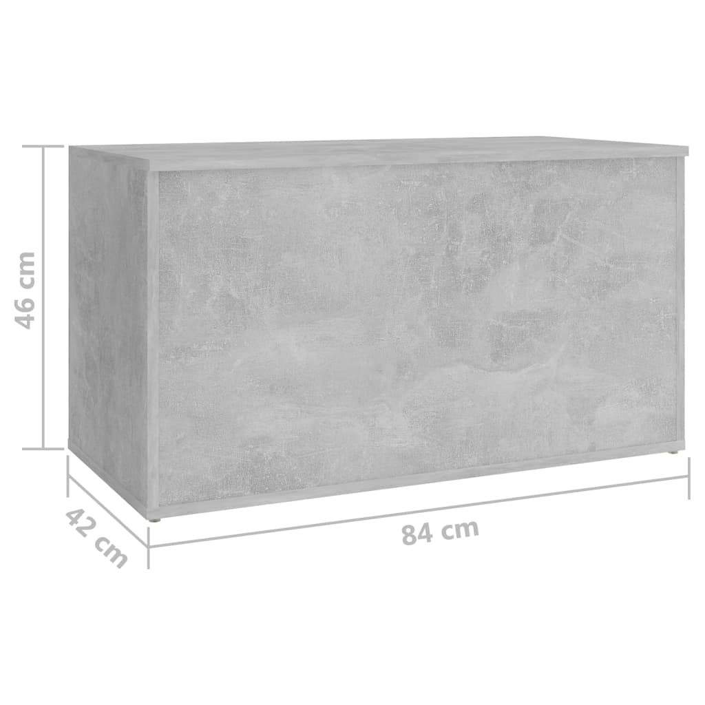 vidaXL Aufbewahrungstruhe Betongrau 84x42x46 cm Holzwerkstoff