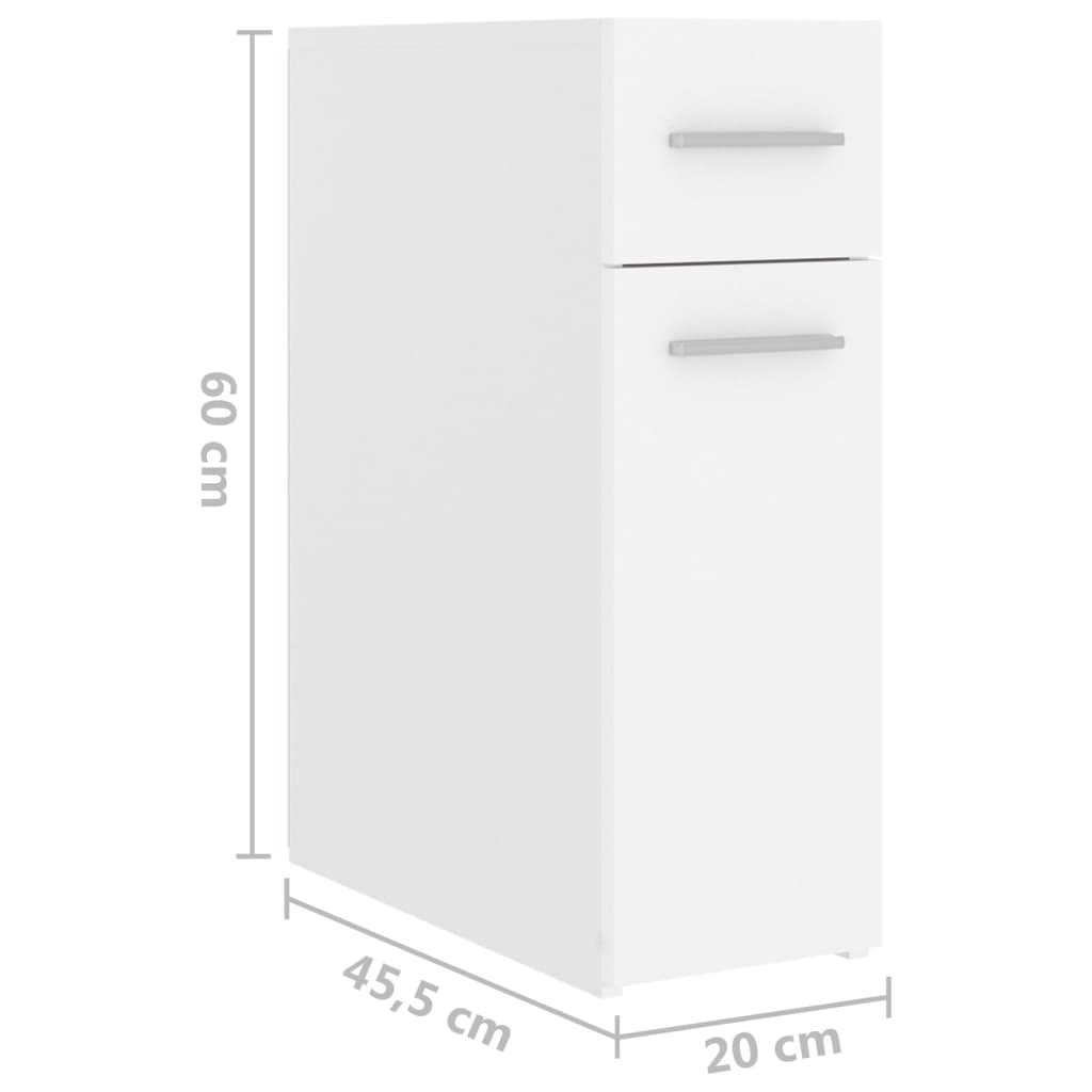 vidaXL Apothekerschrank Weiß 20x45,5x60 cm Holzwerkstoff