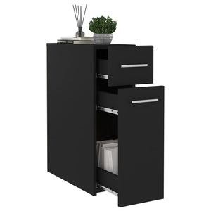 vidaXL Apothekerschrank Schwarz 20x45,5x60 cm Holzwerkstoff