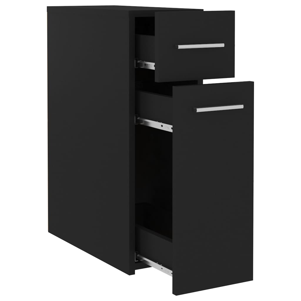 vidaXL Apothekerschrank Schwarz 20x45,5x60 cm Holzwerkstoff