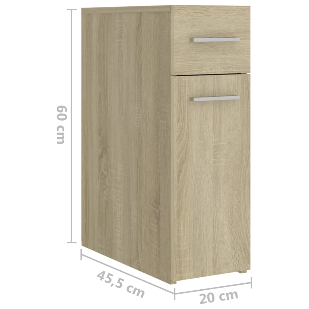 vidaXL Apothekerschrank Sonoma-Eiche 20x45,5x60 cm Holzwerkstoff