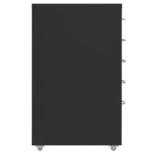 Aktenschrank mit Rollen Schwarz 28x41x69 cm Metall Stilecasa