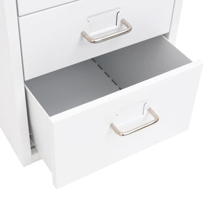 vidaXL Aktenschrank mit Rollen Weiß 28x41x69 cm Metall