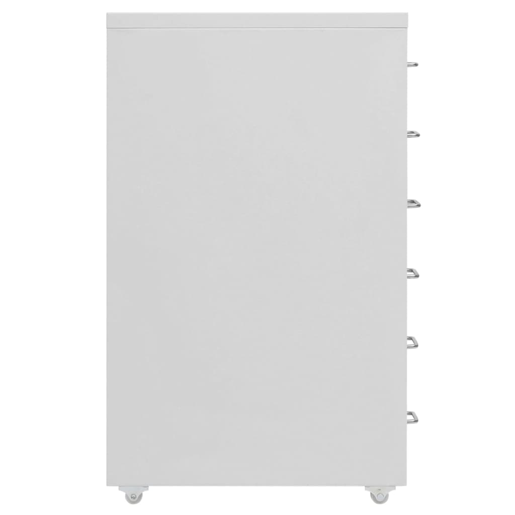 vidaXL Aktenschrank mit Rollen Grau 28x41x69 cm Metall