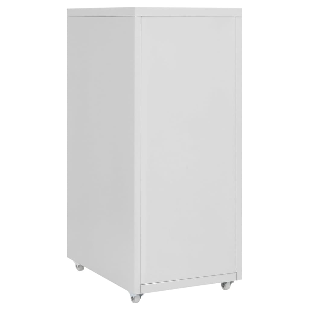 vidaXL Aktenschrank mit Rollen Grau 28x41x69 cm Metall