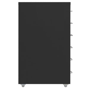 vidaXL Aktenschrank mit Rollen Schwarz 28x41x69 cm Metall