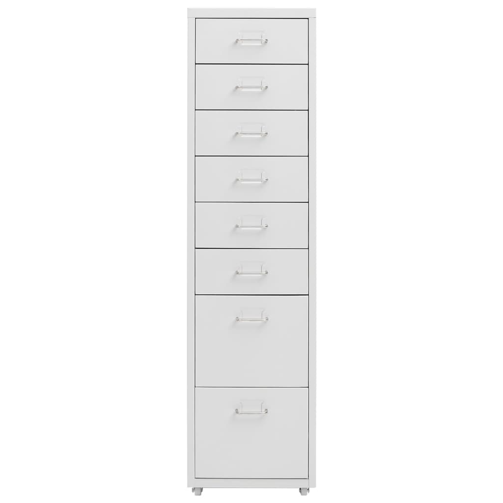 vidaXL Aktenschrank mit Rollen Grau 28x41x109 cm Metall