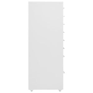 Aktenschrank mit Rollen Grau 28x41x109 cm Metall