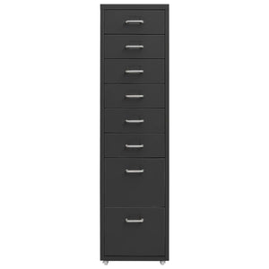 Aktenschrank mit Rollen Anthrazit 28x41x109 cm Metall VIDAXL