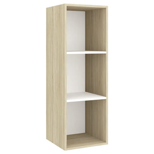 vidaXL 3-tlg. TV-Schrank-Set Weiß Sonoma-Eiche Holzwerkstoff