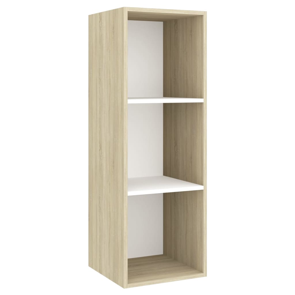 vidaXL 2-tlg. TV-Schrank-Set Weiß Sonoma-Eiche Holzwerkstoff