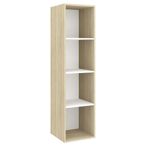 vidaXL 2-tlg. TV-Schrank-Set Weiß Sonoma-Eiche Holzwerkstoff