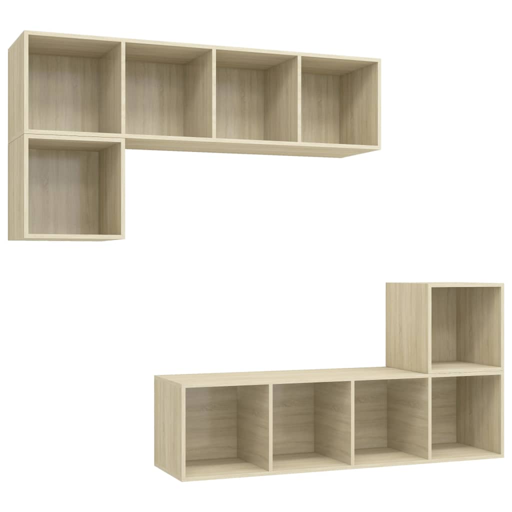 4-tlg. TV-Schrank-Set Sonoma-Eiche Holzwerkstoff