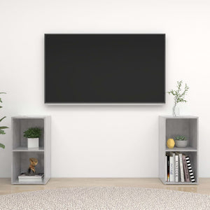 vidaXL TV-Schränke 2 Stk. Betongrau 72x35x36,5 cm Holzwerkstoff