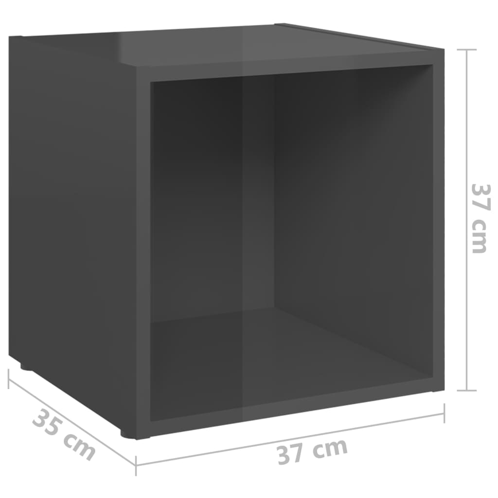 vidaXL 8-tlg. TV-Schrank-Set Hochglanz-Grau Holzwerkstoff