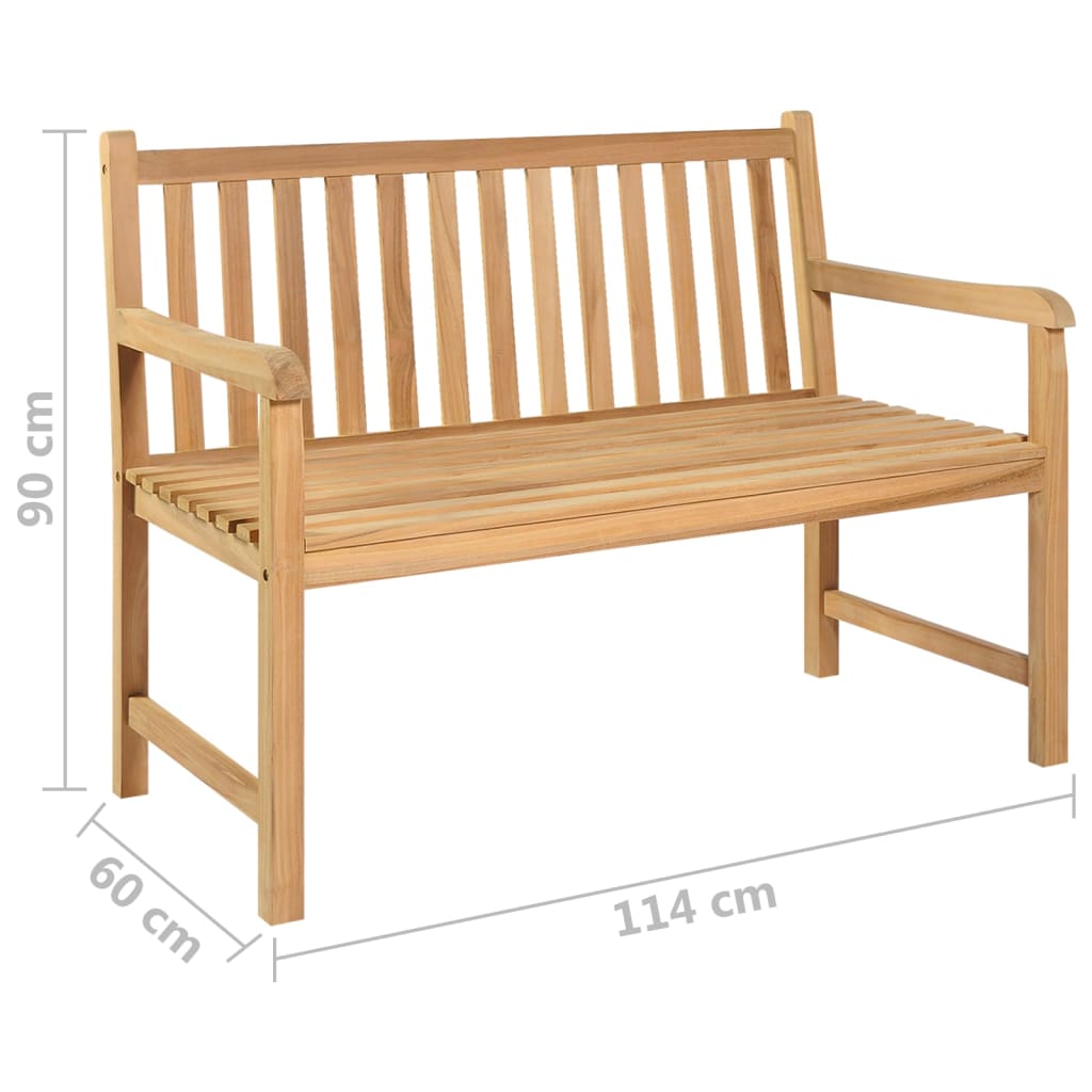 vidaXL Gartenbank 114 cm Massivholz Teak