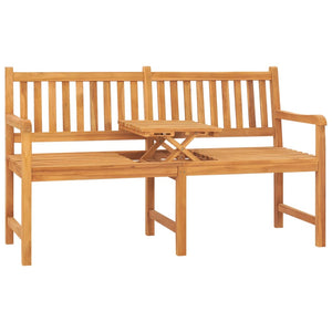 Gartenbank 3-Sitzer mit Tisch 150 cm Massivholz Teak Stilecasa