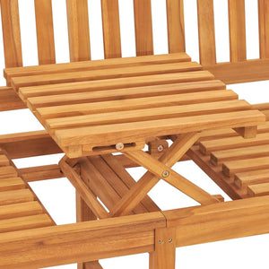 Gartenbank 3-Sitzer mit Tisch 150 cm Massivholz Teak Stilecasa