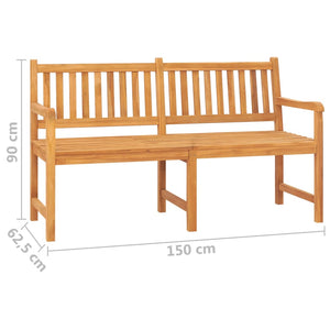 Gartenbank 3-Sitzer mit Tisch 150 cm Massivholz Teak Stilecasa