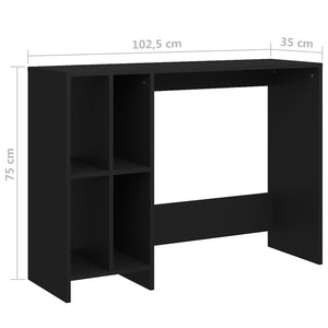 vidaXL Computertisch Schwarz 102,5x35x75 cm Holzwerkstoff