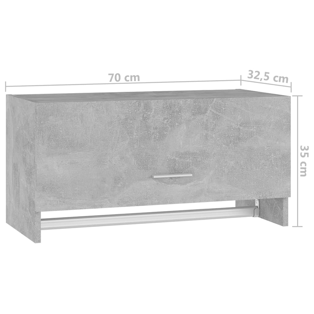 Kleiderschrank Betongrau 70x32,5x35cm Holzwerkstoff Stilecasa