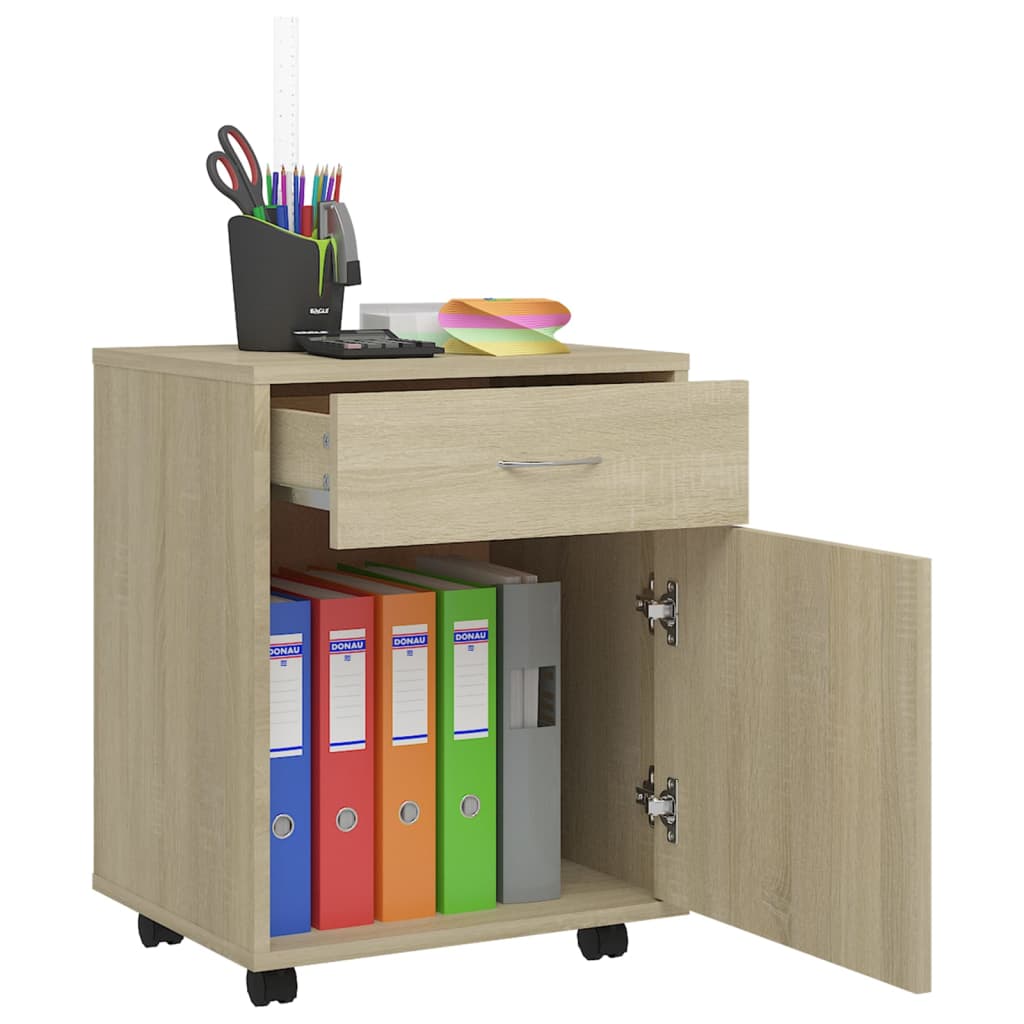 vidaXL Rollschrank Sonoma-Eiche 45x38x54 cm Holzwerkstoff