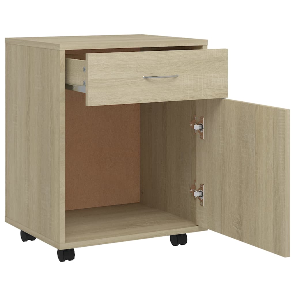 vidaXL Rollschrank Sonoma-Eiche 45x38x54 cm Holzwerkstoff