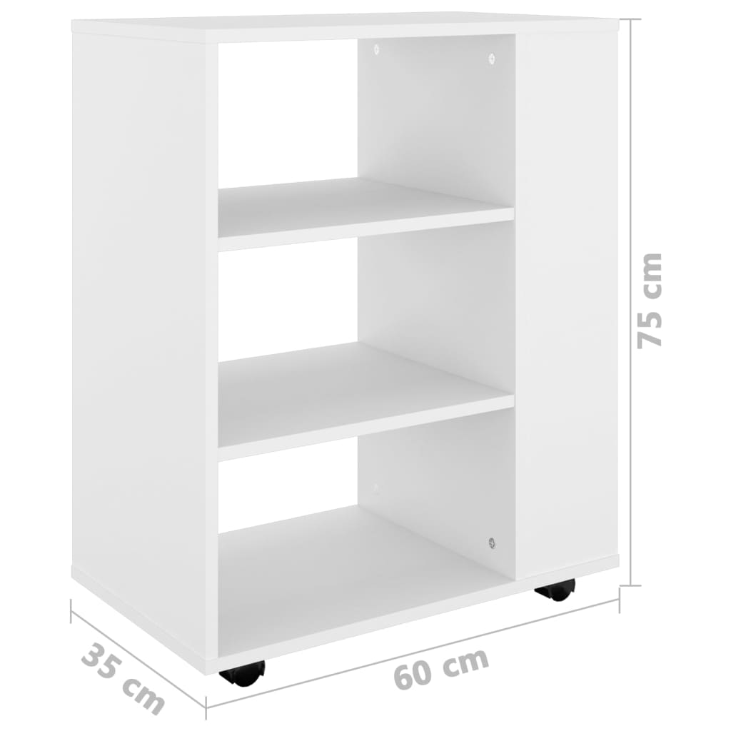 vidaXL Rollschrank Weiß 60x35x75 cm Holzwerkstoff