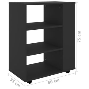 vidaXL Rollschrank Schwarz 60x35x75 cm Holzwerkstoff