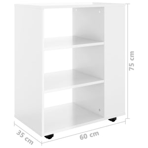 vidaXL Rollschrank Hochglanz-Weiß 60x35x75 cm Holzwerkstoff