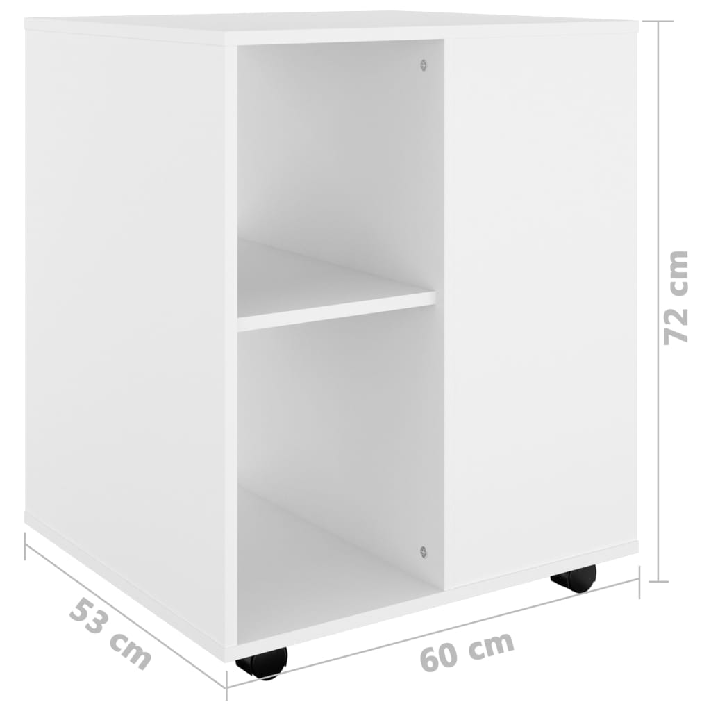 Rollschrank Weiß 60x53x72 cm Holzwerkstoff Stilecasa