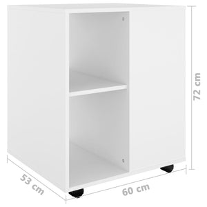 Rollschrank Weiß 60x53x72 cm Holzwerkstoff Stilecasa