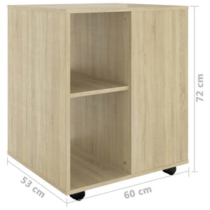 vidaXL Rollschrank Sonoma-Eiche 60x53x72 cm Holzwerkstoff