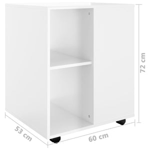 vidaXL Rollschrank Hochglanz-Weiß 60x53x72 cm Holzwerkstoff